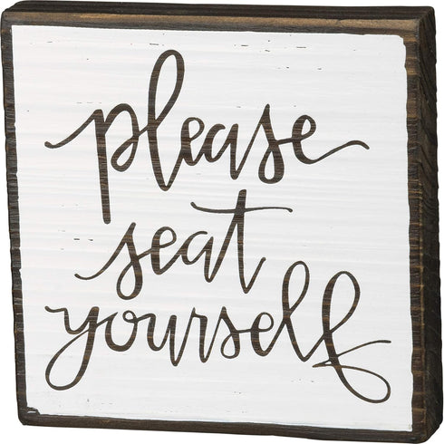 Primitives by Kathy Please Seat Yourself Inset Bathroom Home Décor Sign, One Size