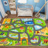 DINSUMRUG Car Rugs for Kids Toy Cars,59"X39.4" Animal Road Rug for Kids,Non Slip