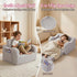 2-in-1 Cozy MOMCAYWEX Kids Sofa, Flip-Out Foam Couch with Soft Sherpa Cover, Play Lounge Chair, Grey