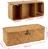 Hipiwe Seagrass Storage Basket Bin with Lid, Rectangular Woven Shelf Baskets with 3-Section Toilet Paper Holder for