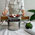 Korean Made Silicone Steamer Basket, 10" Size, Flexible Design Steamer Insert (Gray)