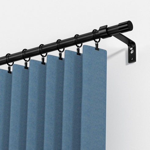 Curtain Rods 120 inch, Adjustable Curtain Rods for Windows 66 to 120, Single 5/8 inch Diameter long Drapery Rod Set with Brackets, Easy Install, Black by GSBLUNIE