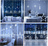 Star Curtain Lights for Bedroom - 9ft Plug-in 138 LED Fairy Twinkle Lights with Remote & 12 Star Drops