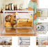 RISICULIS Countertop, Large Bread Box for Kitchen Bread Storage Container, and Utensil Organizer with Bamboo Cutting