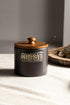 15 Oz LYEOBOH Black Sugar Bowl with Lid and Spoon, Farmhouse Sugar Container Holder for Coffee Bar Accessories, Food