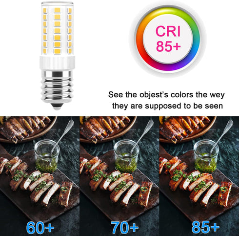 E17 LED Bulbs Dimmable 5W, 40W Incandescent Equivalent, Natural White 4000K, Fits Whirlpool Maytag GE Microwaves