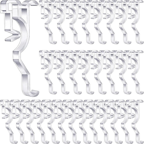 Jetec 2.5 Inch Arc-Shaped Clear Plastic Valance Clips, Hidden Window Blind Holder (30 Pieces)