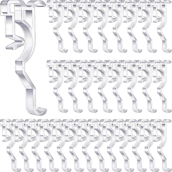Jetec 2.5 Inch Arc-Shaped Clear Plastic Valance Clips, Hidden Window Blind Holder (30 Pieces)