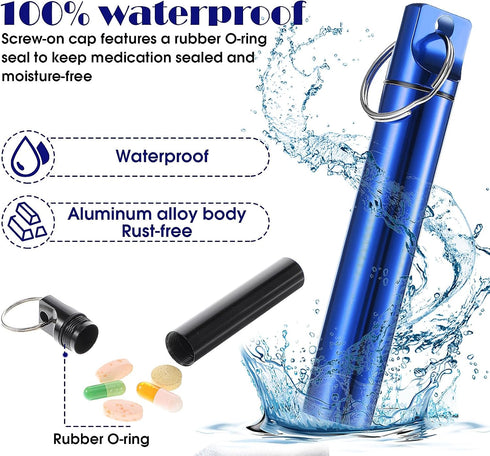 Portable Toothpick Holder 4PCs, Metal Dispenser, Pocket Waterproof Case with Keychain, Travel Purse Ear Wax Removal