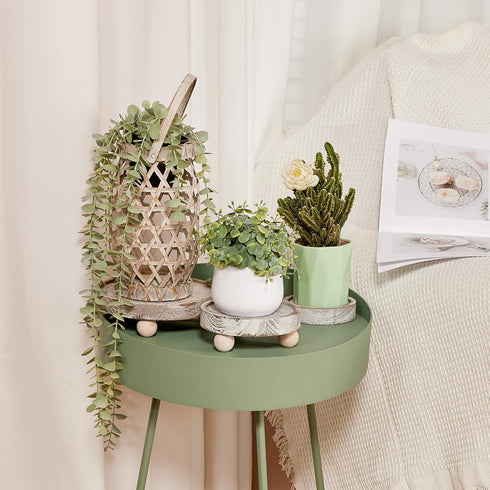 VIVIRBIEN 3PCS Wood Risers for Decor Mini Wooden Stool Display Stand with Removable Feet Farmhouse Rustic Decor Risers