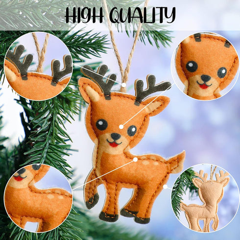 Tegeme 8 Pieces Woodland Animals Ornaments, My Forest Friends Felt Animals Craft Set for Home Christmas Tree Decor