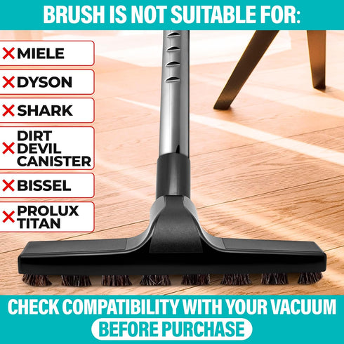 Hardwood Floor Cleaning Brush Vacuum Attachment, Horse Hair Soft Brush for Carpet & Wood Floor Cleaning