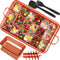 Brownies Pan with Dividers, Nonstick Baking Pan with Slicer Cutter & Spatula, Rectangular Cake Pans for Baking