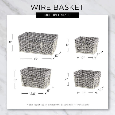 DII Farmhouse Chicken Wire Egg Basket with Liner, Denim, 16x12x7.88"
