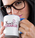 3dRose Nurse in Charge Pink Heart Stethoscope Two Tone Mug, 11 oz, Blue