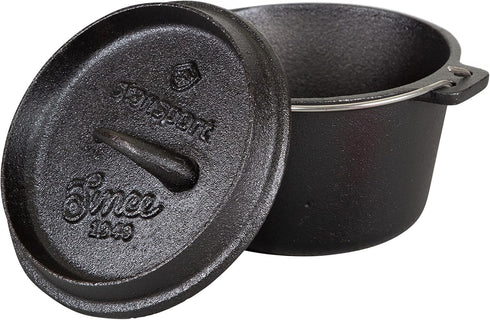 Stansport Pre-Seasoned Cast Iron Dutch Oven for Outdoor Cooking