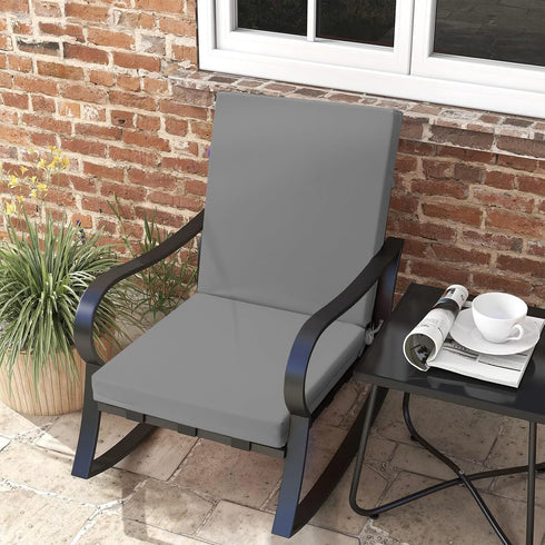 42" 21" 3" Outdoor High Back Cushions Patio Fade Resistant Chair Cushion with Ties, Waterproof Solid Seat and Back