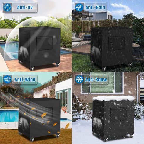 100 43L 22W 32H inch Siruiton Patio Cooler Cover - Fits Quart Rolling Cooler - Waterproof Ice Chest Protective Cover