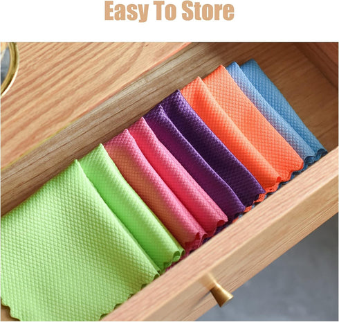 Zpallmeo 20 Pack Streak-Free Miracle Cleaning Cloths, Fish Scale Cleaning Cloth Reusable for Window, Nano Scale Easy