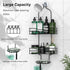 Bathroom Shower Caddy Hanging - Shower Organizer Hanging 3-Tier with Soap Holder & 6 Hooks for Towels, Sponge, Shower Caddy over Shower Head Fits 21mm Shower Head Arm, Black by DAOYA
