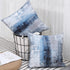 Set of 2 Blue and Grey Abstract Art Pillow Covers, 18 x 18 Inch Decorative Throw Pillows for Living Room Bedroom Sofa