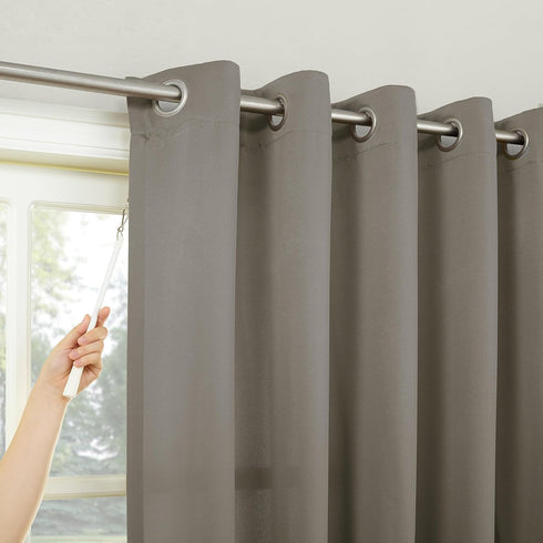 Sun Zero Barrow Energy Efficient Grommet Sliding Patio Door Curtain Panel, 100" x 84", Gray