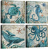 Bathroom Wall Art Beach Decor – Ocean Sea Turtle Octopus Canvas Pictures, Teal Bathroom Accessories, Nautical Painting