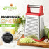 Spring Chef Professional Cheese Grater - XL Stainless Steel 4 Sided Box Grater for Kitchen, Perfect for Parmesan,