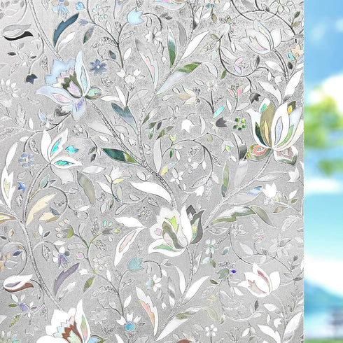 Kromapolis Window Privacy Film, Vinyl Glass Covering, Stained Decorative Film Frosted, Static Window Clings,