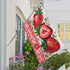 Welcome Spring Summer Strawberry Decorative House Flag, 28 x 40; Red Fruit Plaid Check Farmhouse Garden Yard Outside