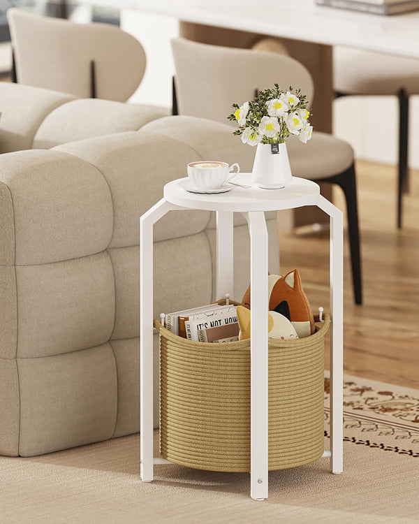 TUTOTAK Small Side Table, Round End Table, Night Stand, Bedside Table, Sofa
