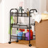 5 360 41 Inch 3-Layers) Fruit Vegetable Basket Storage Cart Tier Stackable Metal Mesh Basket with Degree Wheels High