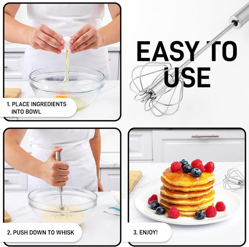 Push Action Egg Whisk Kitchen Tool