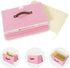 ANMINY Storage Bin with Lid, Decorative Foldable Lidded Cotton Linen Fabric Home Cubes Baskets Closet Organizer - Pink,