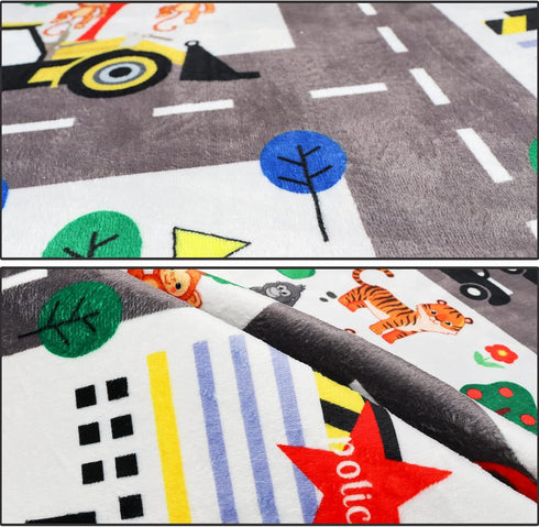 5x7ft 78.7X 59 INCH) Kids Town Road Play Rug - Car Playmat, Kids Rugs for Playroom Car Mat Town City Road Traffic Rugs