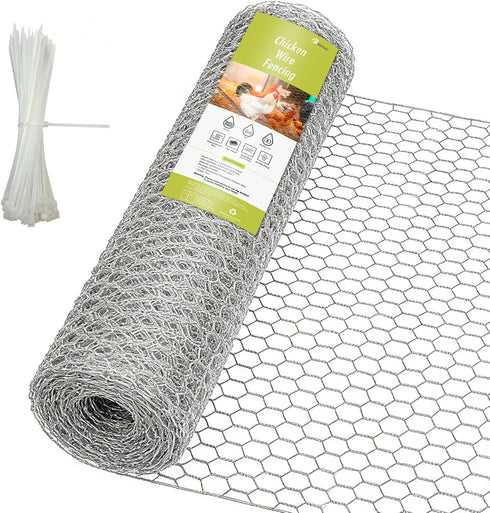 24 Rifny Chicken Wire Fencing, 16.5 Inch x 60 Feet Chicken Wire Mesh Roll