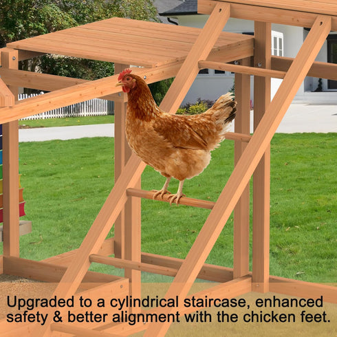Chicken Coop, Chicken Perches with Swing Toy & Ladder & Platforms & Food Storage, Poultry Coop Cage Accessory Toy