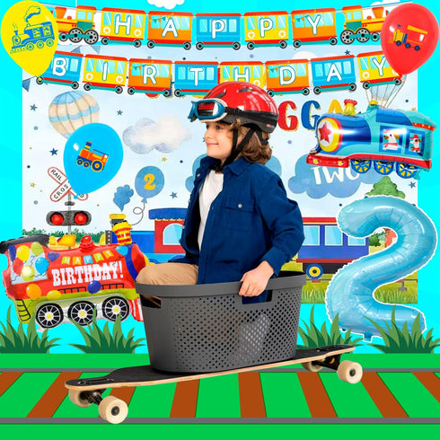 Generic 16 Set Chugga Chugga Two Two Party Decorations, Guests Train Party Tableware Decorations Including