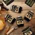 80th Birthday Decorations for Men & Women, 12-Pack Black & Gold Party Supplies, Beverage Can Cooler Sleeves