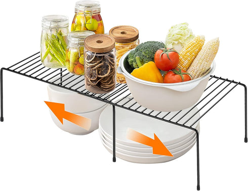 Ravinte Expandable Freezer Shelf Organizer, Rustproof Metal Wire Kitchen Cabinet Spice Rack for Countertop Storage