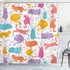 Ambesonne Cat Shower Curtain, Colorful Cats Modern Line Art, Cloth Fabric Bathroom Decor, 69" W x 70" L