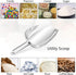 P&P CHEF Stainless Steel Canister Scoop Set of 3, Ice Candy Scoop, Mirror Finish, Dishwasher Safe, Silver, 5+8+12 Oz