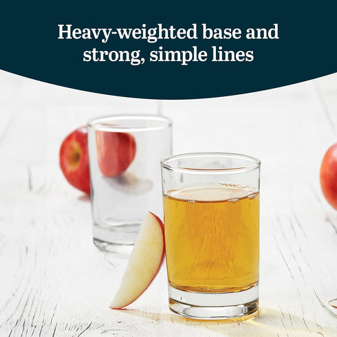 Set 8, Set Libbey Fruit Juice Glasses, Heavy Base Glass Drinking Glasses of Breakfast Juice Cups, Everyday Clear