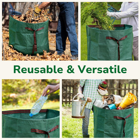 53 2 Pack GreatBuddy Lawn Bag, Gallon Yard Waste Bags, Heavy Duty PP Garden Leaf Bags for Leaves, Grass and Debris