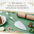 Christmas Tree Cake Server Portmeirion, 10-Inch Stainless Steel Cake Knife with Fine Porcelain Handle, Holiday Dessert
