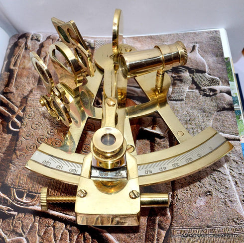 Humaira Nautical 4" Solid Brass Sextant, Nautical Working Instrument, Maritime Gift