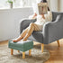 15.75"D 11.42"W12.6"H UHBD040GR YMYNY Small Footstool Ottoman, Faux Leather Footrest with Sponge Padded Seat, Step