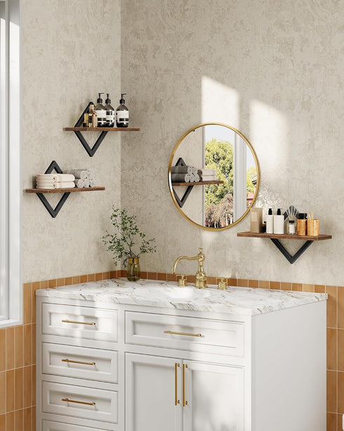 Set 3 TBJ03P3BF CHOEZON Floating Shelves for Wall, of Hanging Shelves, Wall Decor Display Shelves for Living Room