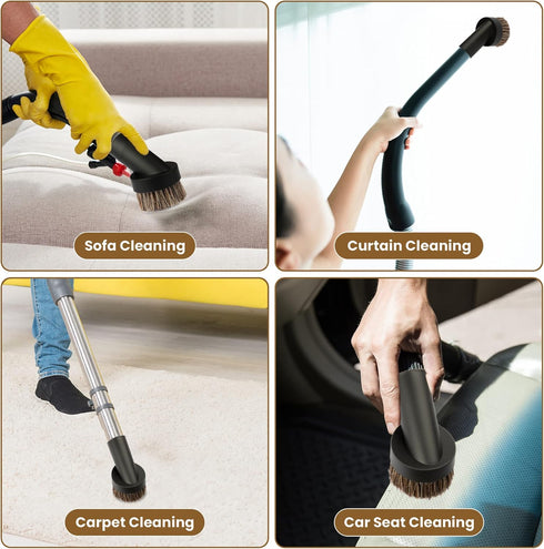 TXIN 4 Pieces Soft Horsehair Bristle Vacuum Attachments, Dusting Brush Cleaner for Small Round Corner/Track