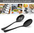 LIANYU 8 Pack Large Black Serving Spoons, 9.8 Inch Stainless Steel Utensils Set